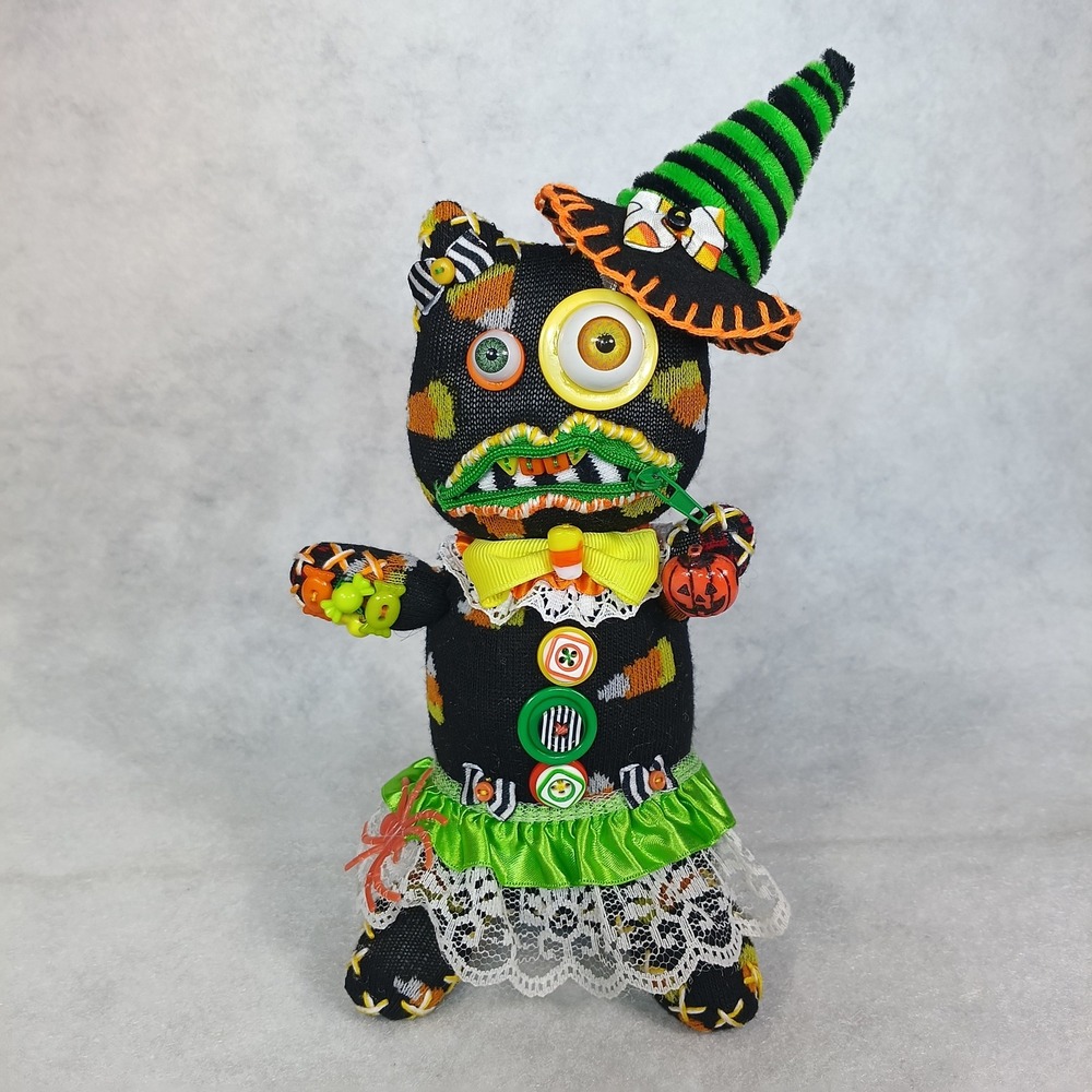 Halloween Witch Monster Art Doll Zipper Mouth Creepy Cute OOAK